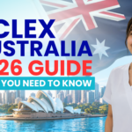 NCLEX Australia 2026 guide blog cover featuring a nurse, Australian flag, Sydney Opera House, and the headline &ldquo;What You Need to Know.&rdquo;